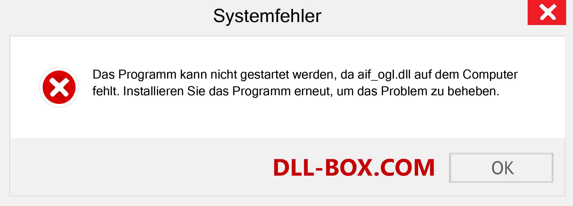 aif_ogl.dll-Datei fehlt?. Download für Windows 7, 8, 10 - Fix aif_ogl dll Missing Error unter Windows, Fotos, Bildern