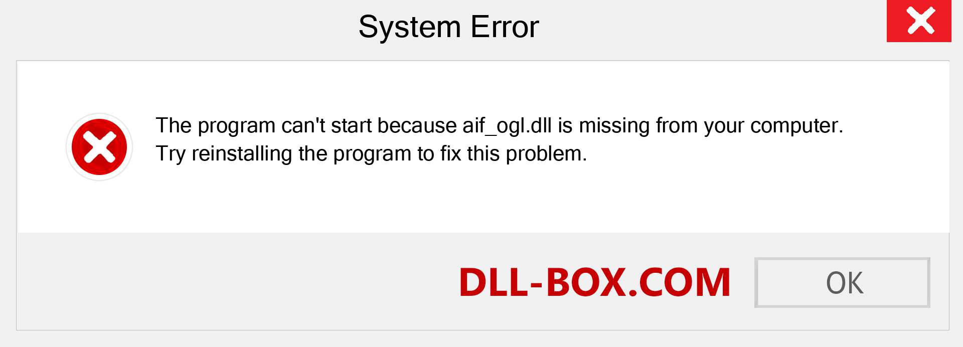  aif_ogl.dll file is missing?. Download for Windows 7, 8, 10 - Fix  aif_ogl dll Missing Error on Windows, photos, images