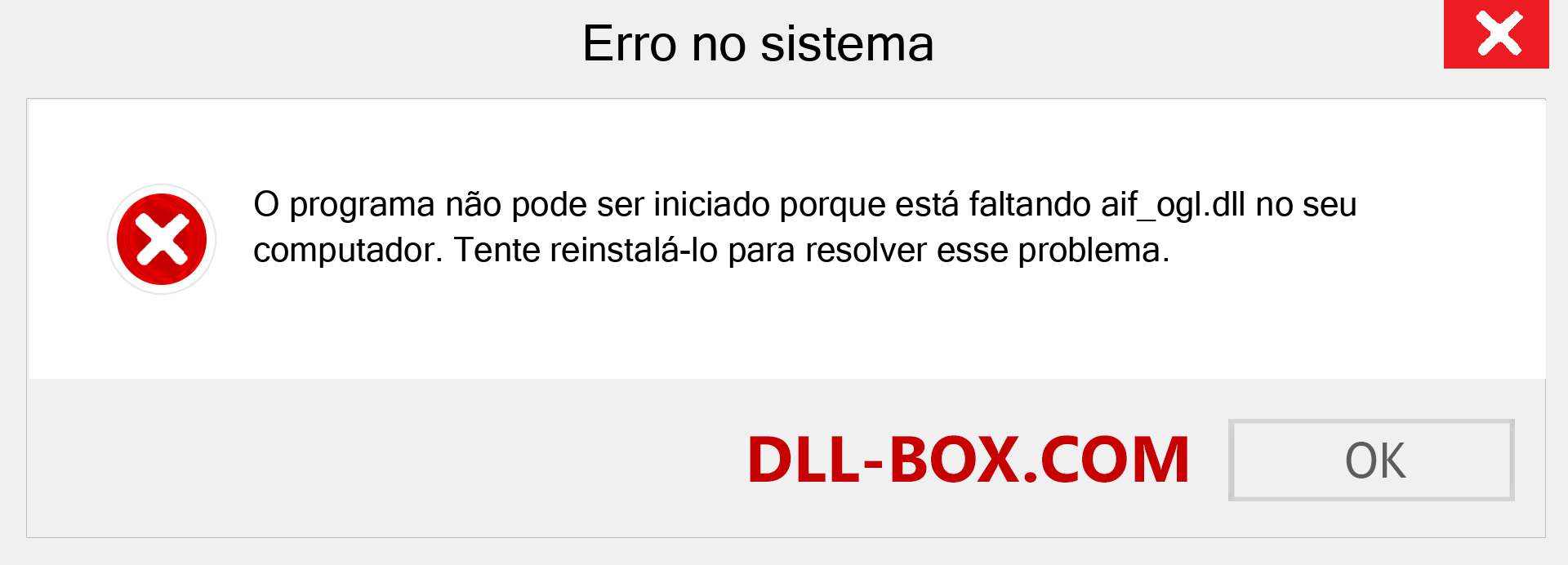 Arquivo aif_ogl.dll ausente ?. Download para Windows 7, 8, 10 - Correção de erro ausente aif_ogl dll no Windows, fotos, imagens